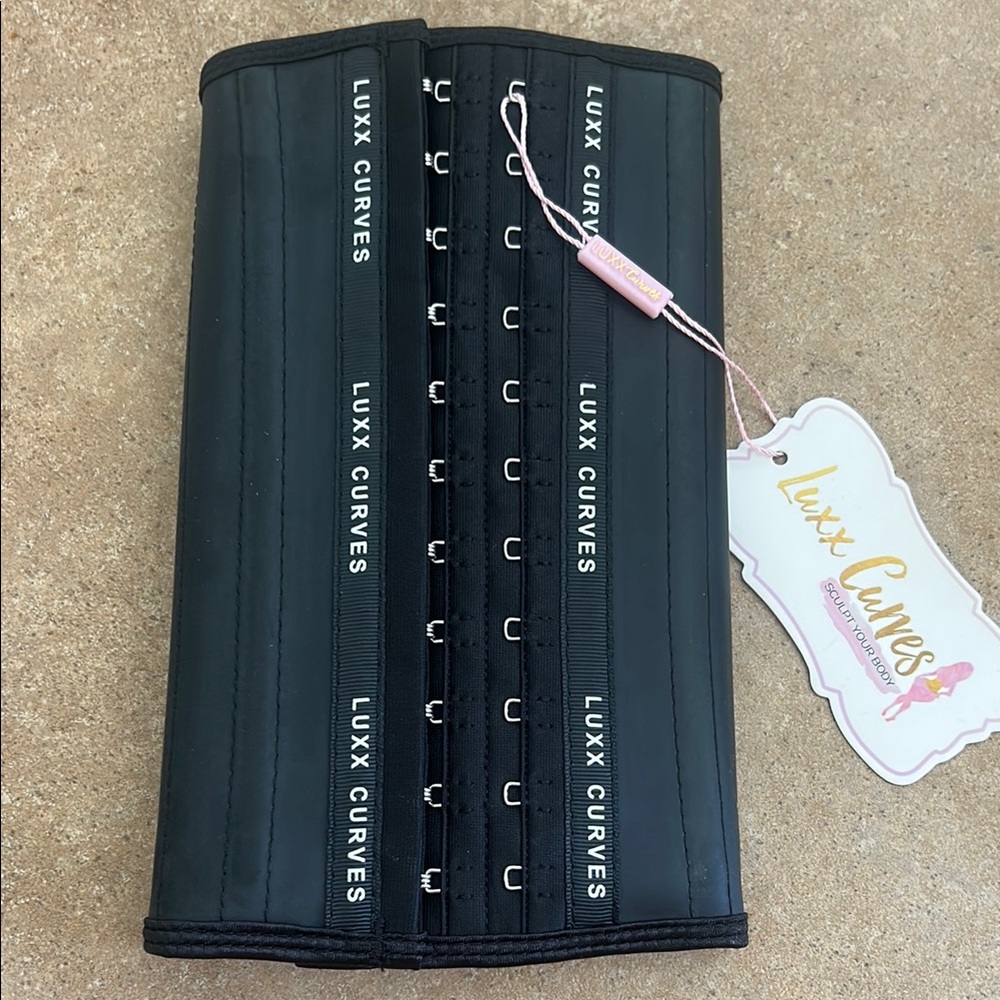 Luxx Curves Black 25 Steel Bones Waist Trainer Size Small Short Torso